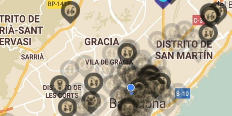 Los delitos denunciades aparecen marcados on un punto negro en el mapa / M.A