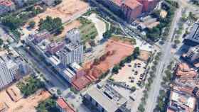Vista aérea del espacio donde se construirán los 152 pisos para ancianos en las Casernes de Sant Andreu / AJUNTAMENT DE BARCELONA