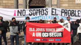 Manifestación del sector de la restauración en la Plaza Sant Jaume / EUROPA PRESS