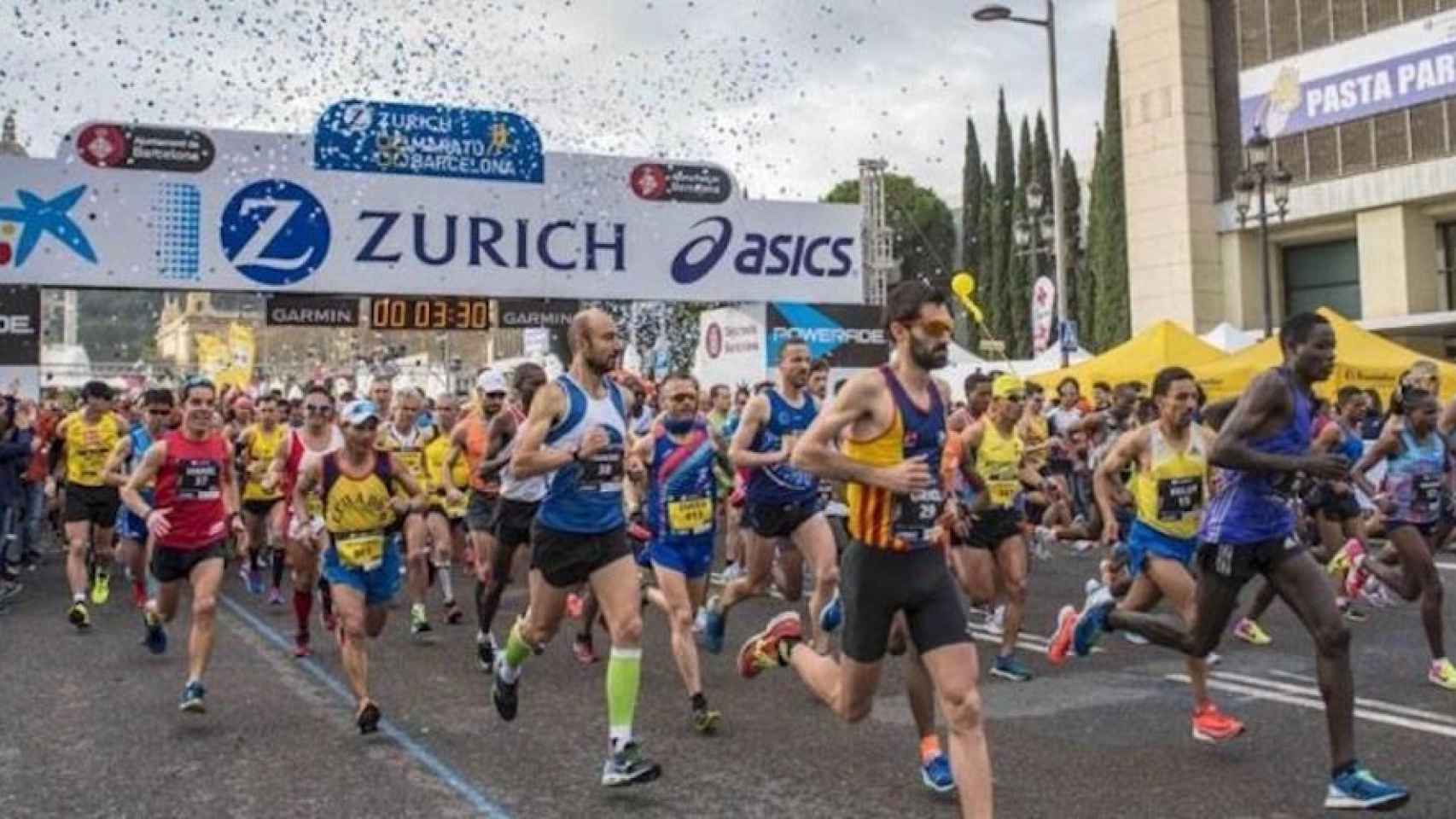 Salida de un maratón de Barcelona