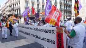 Una protesta de los afectados en la plaza Sant Jaume de Barcelona / TWITTER