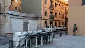Aspecto de una terraza cerrada en el barrio de la Barceloneta de Barcelona / EFE - Enric Fontcuberta