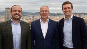 Alejandro Fernández, Josep Bou y Pablo Casado tras una reunión en Barcelona / EUROPA PRESS