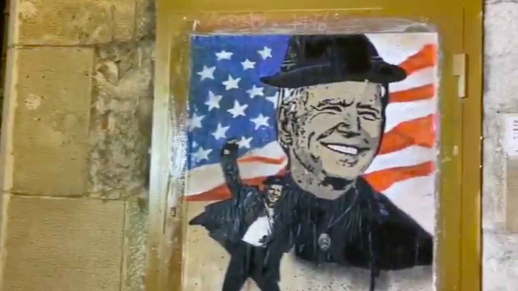 La pintura de TvBoy en Barcelona sobre Joe Biden / TVBoy