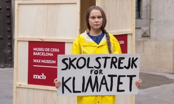 La figura de cera de la activista medioambiental Greta Thunberg / MUSEO DE CERA DE BARCELONA