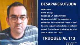 Ficha de David, el vecino de Badalona desaparecido / TWITTER MOSSOS D'ESQUADRA