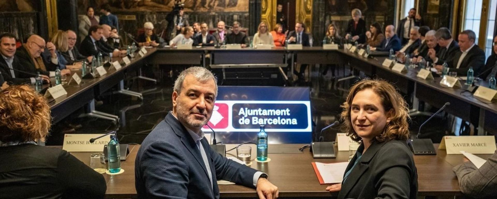 Jaume Collboni y Ada Colau, en un acto del Ayuntamiento / EUROPA PRESS