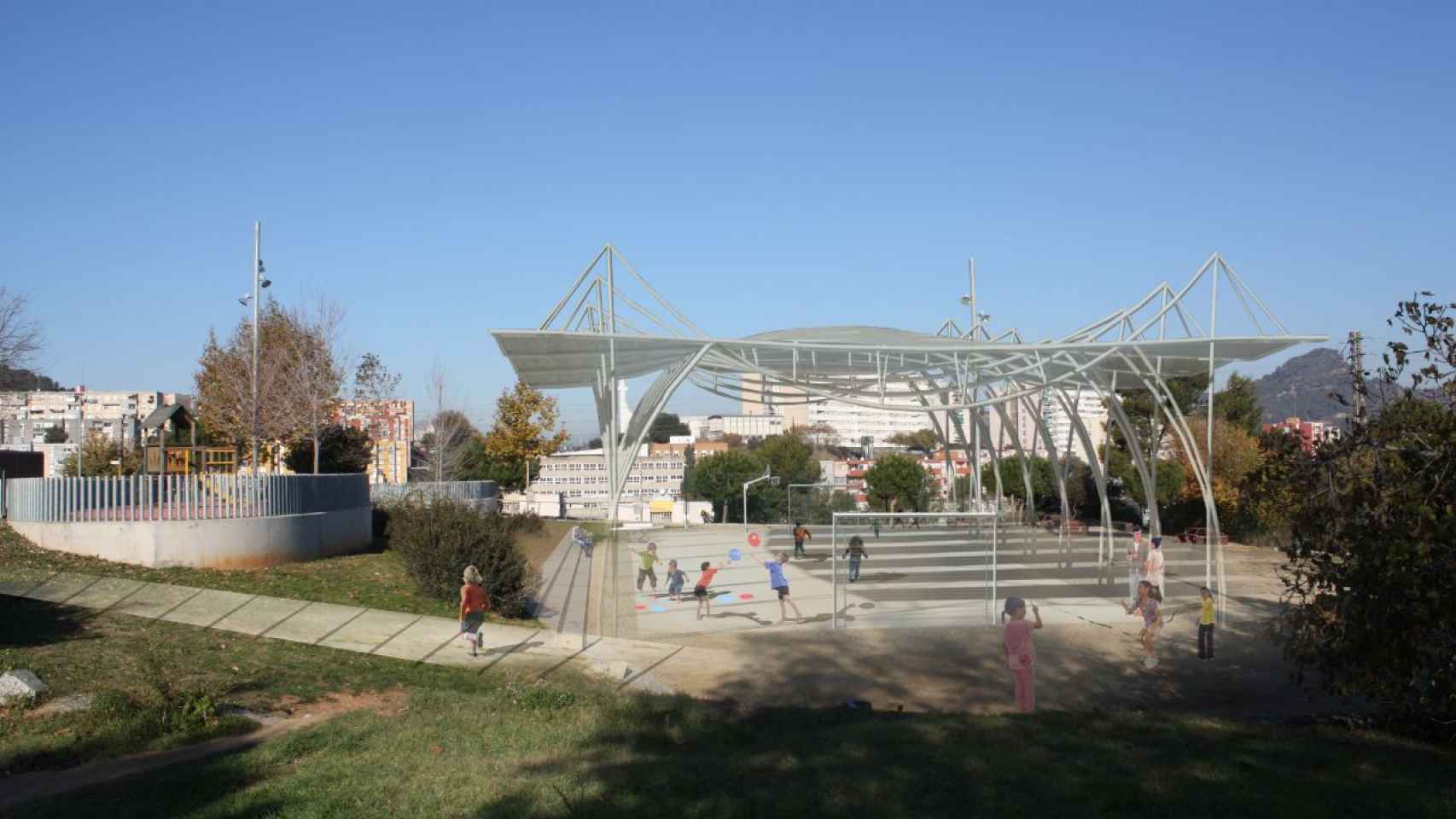 Así será la nueva pista deportiva 'Campillo de la Virgen', en Torre Baró (Nou Barris) / AJUNTAMENT DE BARCELONA