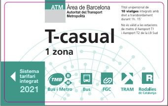 Título de transporte T-Casual / ATM