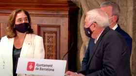 Colau, Collboni y Maragall presentando el acuerdo para el presupuesto del Ayuntamiento de 2021 / AYUNTAMIENTO DE BARCELONA