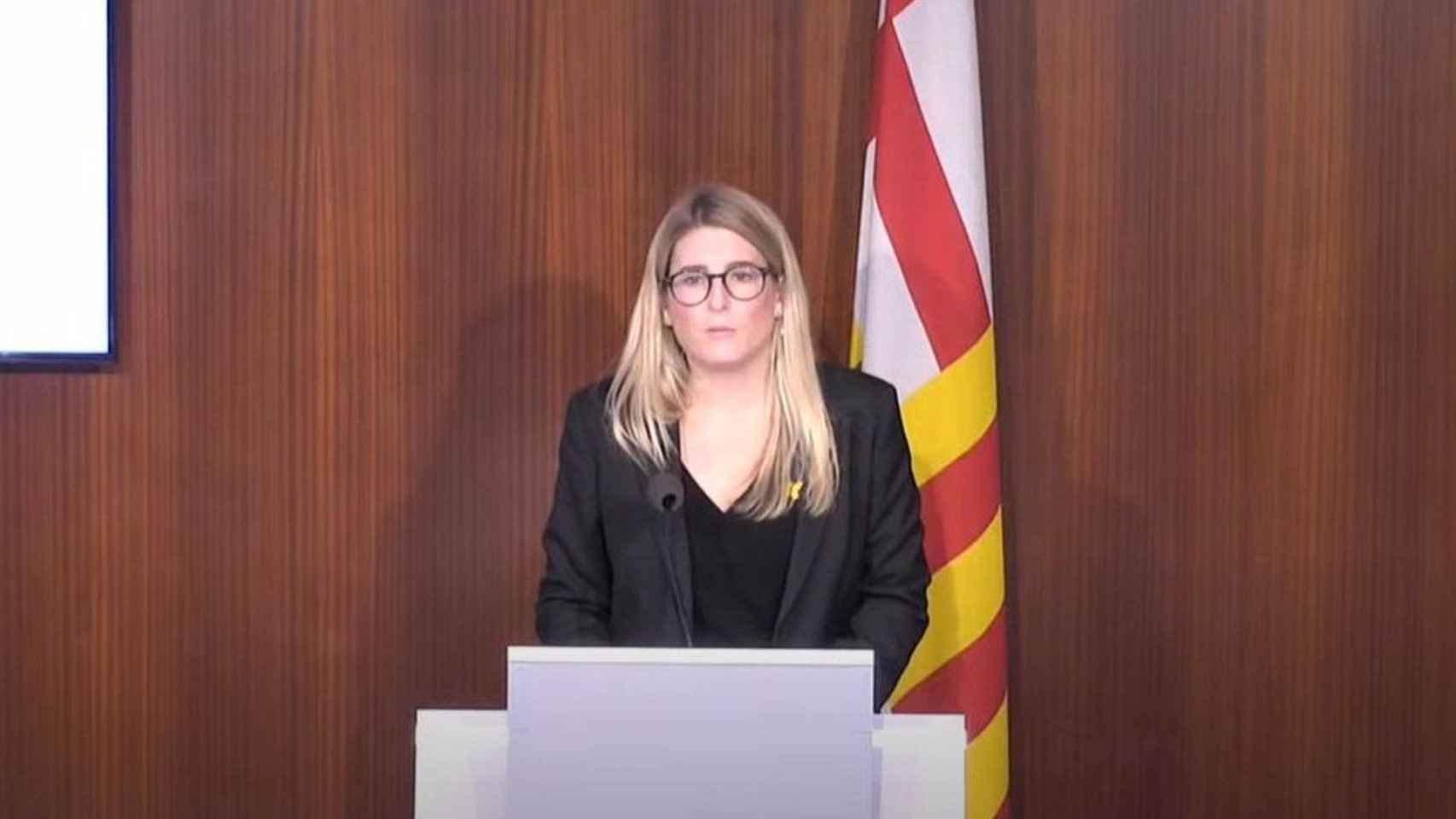 Elsa Artadi, durante la rueda de prensa para anunciar el no de JxCat al presupuesto de 2021 / EUROPA PRESS