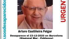 Arturo Castiñeira Felgar, el anciano desaparecido en Barcelona / SOS DESAPARECIDOS