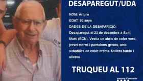 Arturo, el desaparecido en Sant Martí que ha sido hallado sin vida / MOSSOS D'ESQUADRA