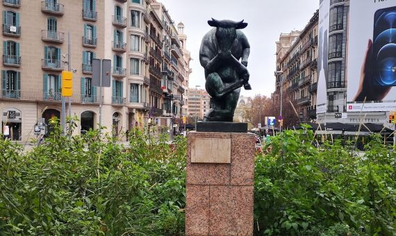Estatua del Toro pensador, en Rambla de Catalunya / INMA SANTOS