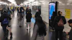 Largas colas en el metro de La Sagrera en pleno rebrote / TWITTER CGT METRO