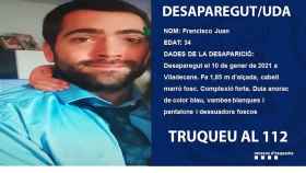 Los Mossos piden ayuda para encontrar a Francisco Juan, desaparecido en Viladecans / MOSSOS D'ESQUADRA