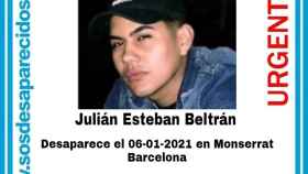 Julián, el joven desaparecido en Montserrat / SOS DESAPARECIDOS