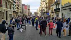 Corte en la calle de Aragó, a la altura de Independència y Dos de Maig / TWITTER PROU TRÀNSIT