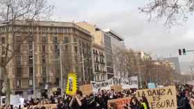 La manifestación de las escuelas de danza corta Aragó y Paseo de Gràcia / REDES SOCIALES
