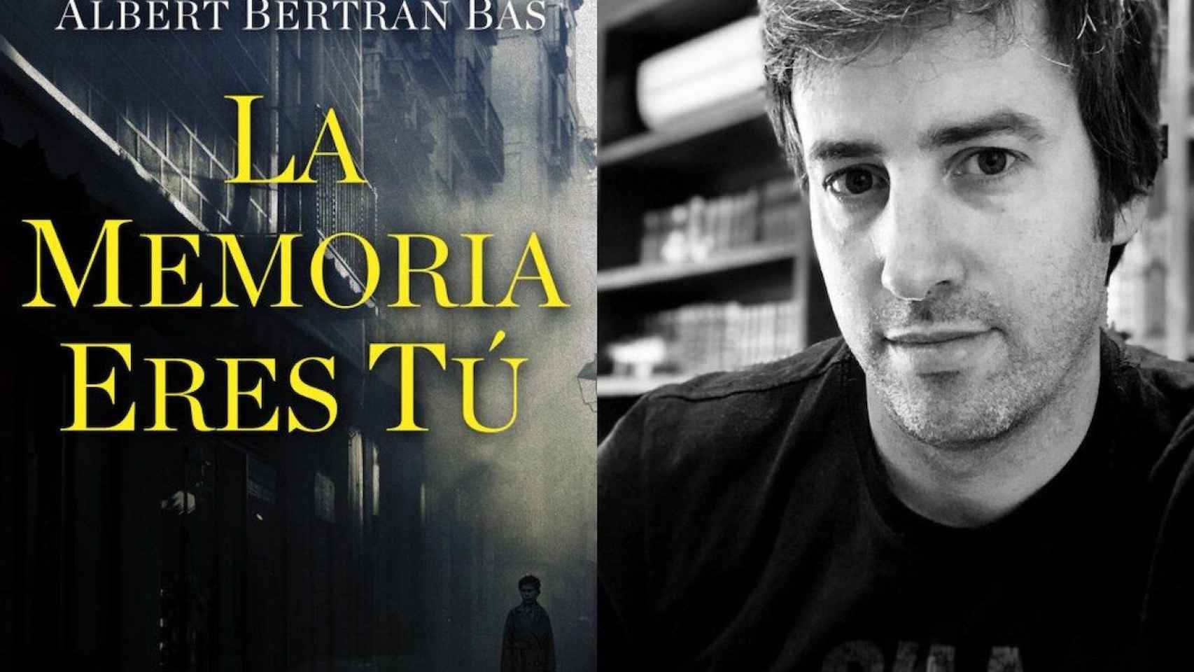 Portada de 'La Memoria Eres Tú' junto a su autor,  Albert Bertran Bas / ROCA EDITORIAL
