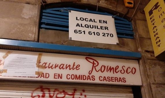 El restaurante Romesco, cerrado y ya en alquiler / CEDIDA