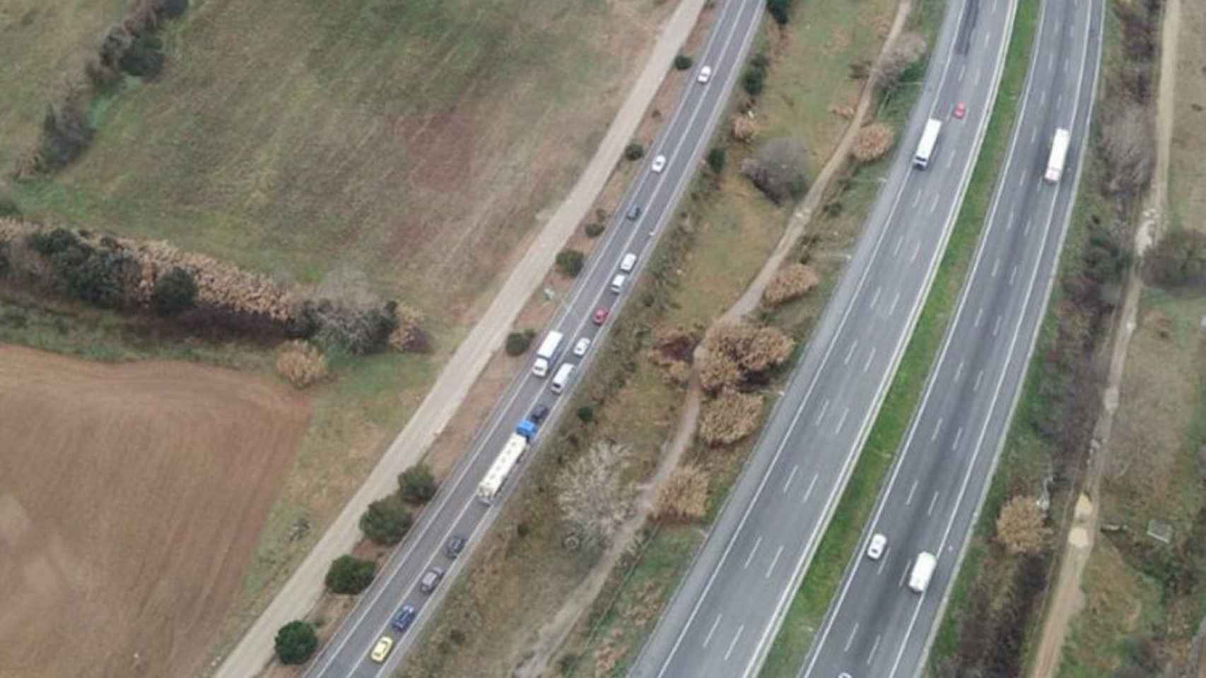 Accidente en la carretera C-35 en Llinars del Vallès / @transit