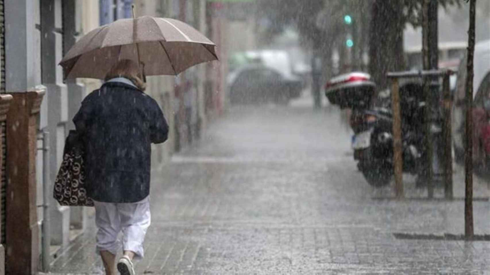 Una mujer se protege de la lluvia con un paraguas / EFE
