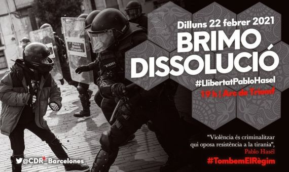 Los CDR convocan una nueva manifestación este lunes en Barcelona / REDES SOCIALES