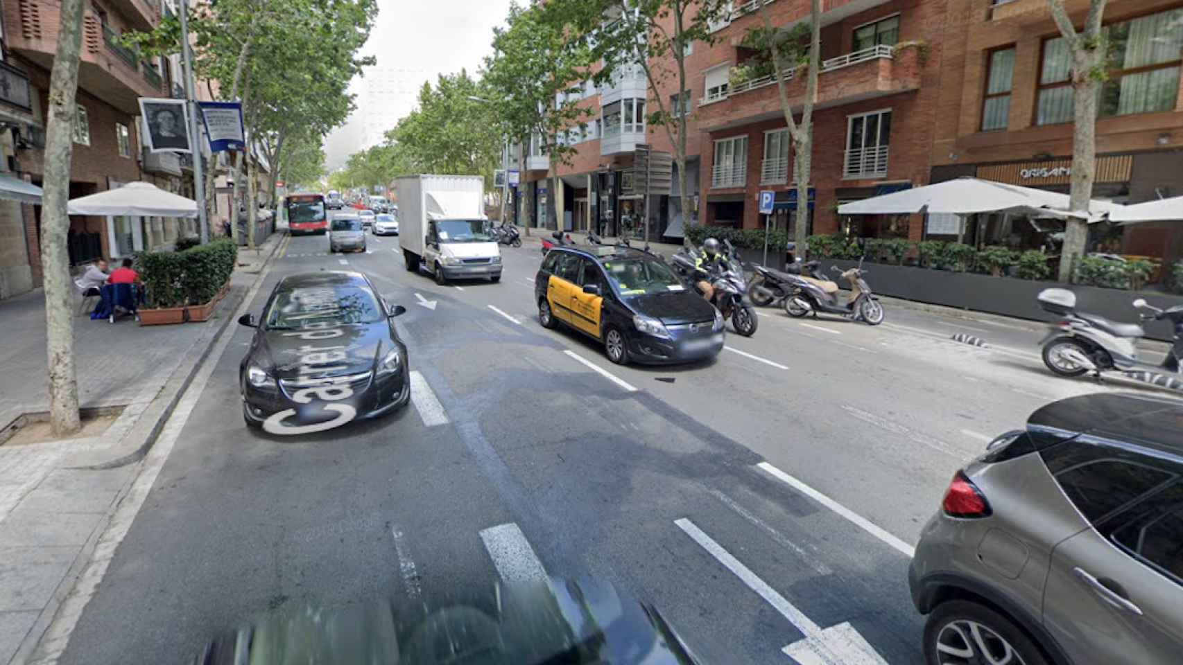 Calle Numància, en el tramo entre Diagonal y Travessera de Les Corts / GOOGLE STREET VIEW