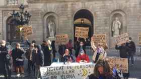Presentación del Sindicato de personas sin Hogar este jueves en la plaza de Sant Jaume / Sindicat Sense Llar Barcelona