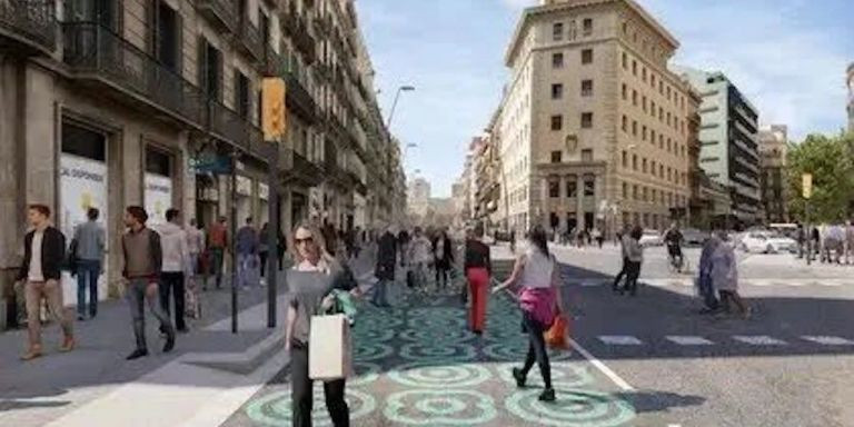 Imagen del urbanismo táctico en Pelai / AYUNTAMIENTO DE BARCELONA