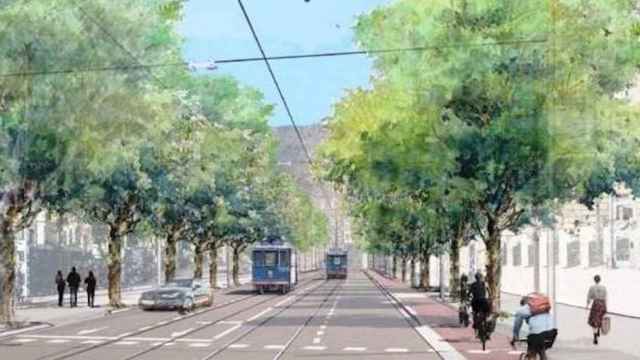 Render del futuro Tramvia Blau en la avenida del Tibidabo / TMB