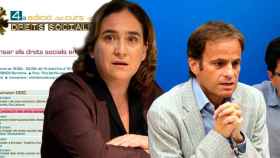 Ada Colau (izquierda) junto a Jaume Asens (dentro) y Gerardo Pisarello (derecha) / FOTOMONTAJE MA