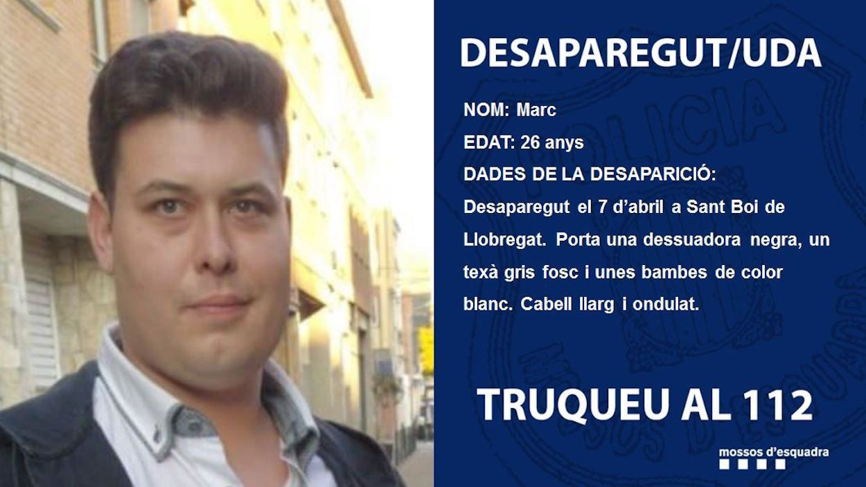 Marc, el joven desaparecido en Sant Boi de Llobregat / MOSSOS D'ESQUADRA