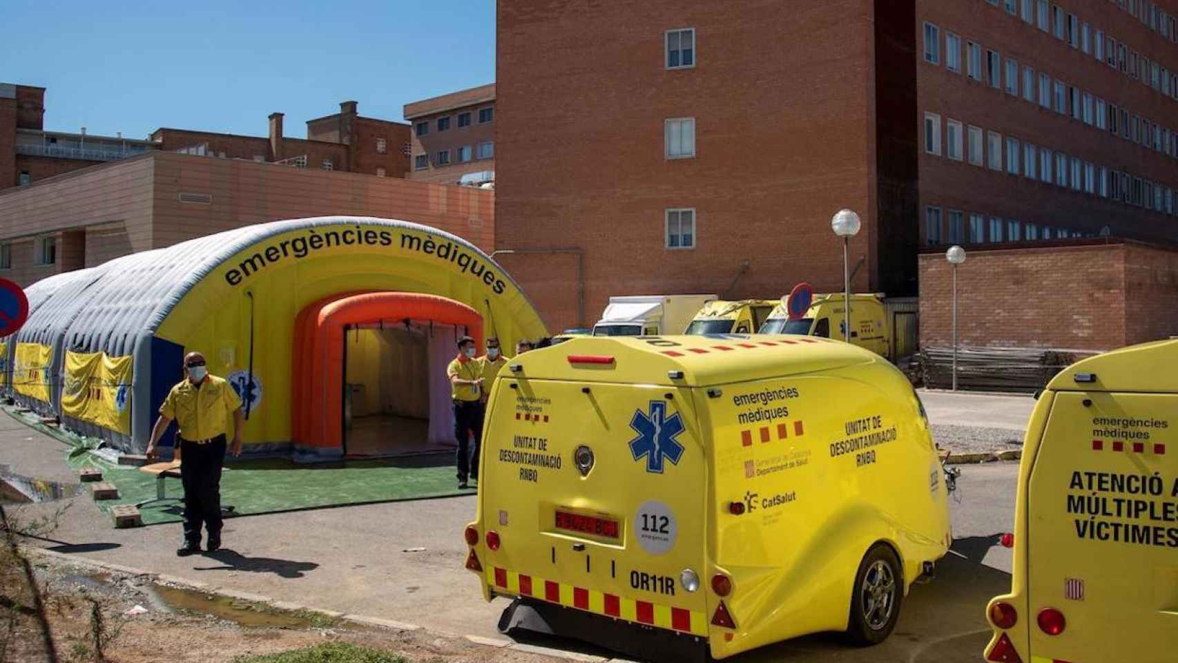 Hospital de campaña levantado en Lleida en una imagen de archivo / EFE