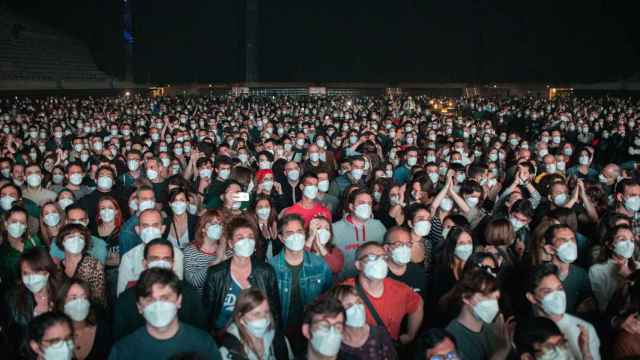 Asistentes en el primer concierto post covid en el Palau Sant Jordi/ EUROPA PRESS - Pau Venteo