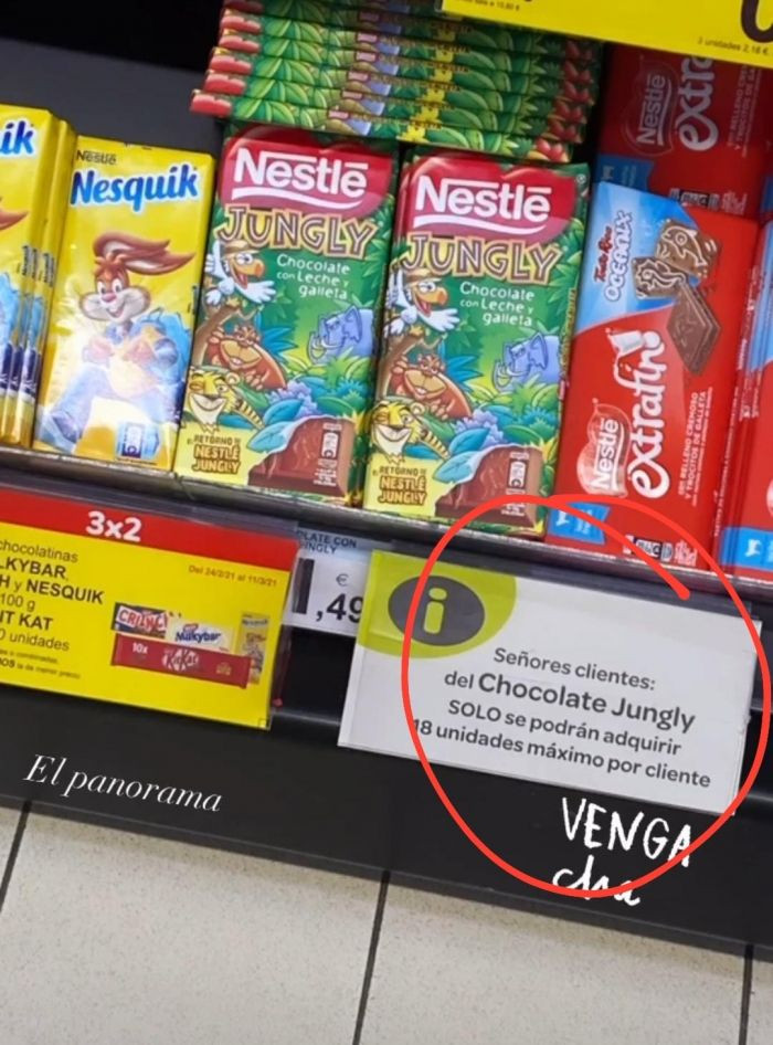 Los supermercados han tomado medidas ante la fiebre del Nestlé Jungly / REDES SOCIALES