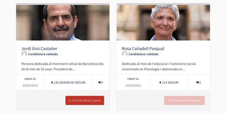 Imagen de un voto favorable al candidato a síndic Jordi Giró / AYUNTAMIENTO DE BCN