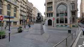 El monumento de Francesc Cambó en vía Laietana / GOOGLE STREET VIEW