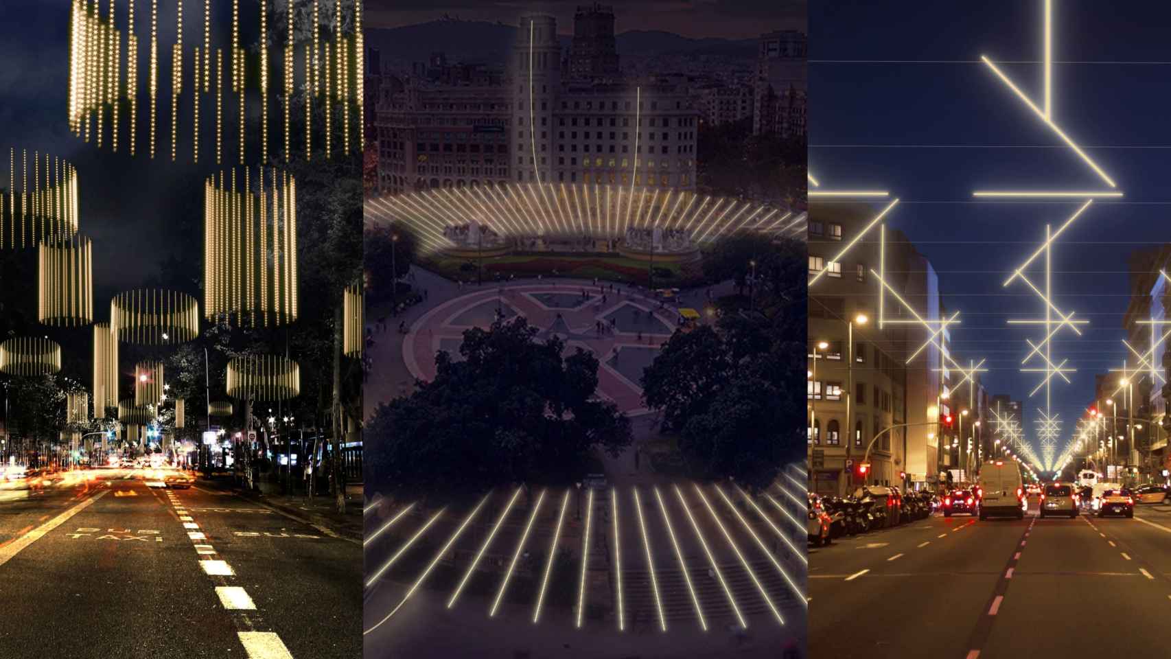 Ejes principales de la nueva iluminación navideña de Barcelona a partir de este 2021 / ESTUDIO AROLA