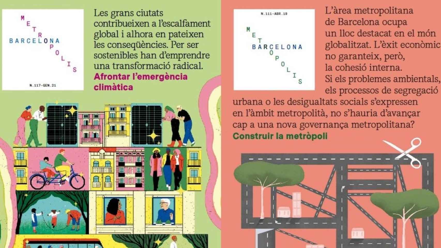 'Collage' con dos ejemplares de la revista 'Barcelona Metròpolis' / AYUNTAMIENTO DE BARCELONA