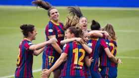 Las jugadoras del Barça celebran un gol / FC BARCELONA