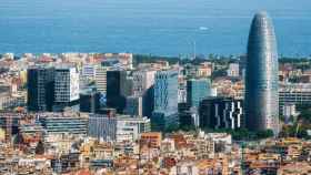 Vista aérea de edificios de oficinas en Barcelona / BUSQUETS GÁLVEZ