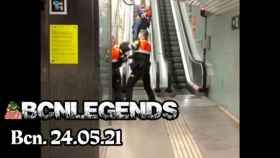 Vigilantes del Metro reducen a un hombre en la L1 en Marina / TELEGRAM - 'BCN LEGENDS'