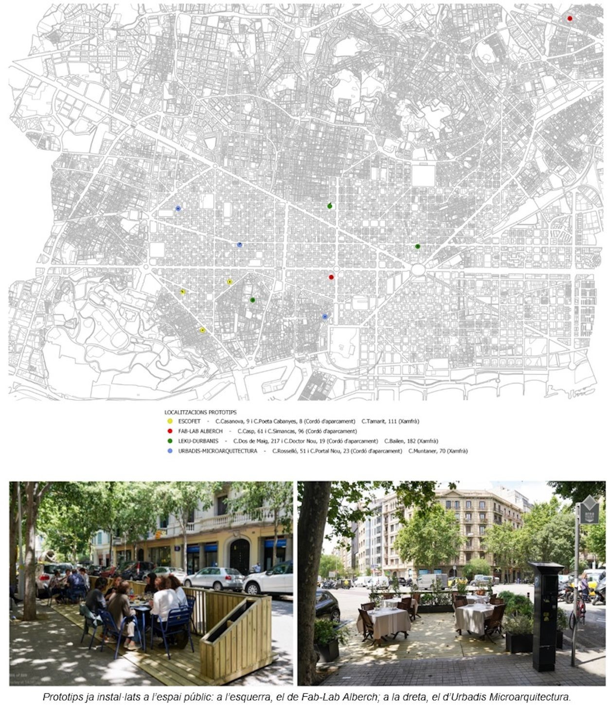 Imágenes de las nuevas terrazas que sustituirán a los bloques de hormigón / AYUNTAMIENTO DE BARCELONA