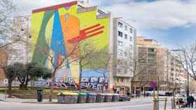 El graffiti más grande de Barcelona, situado en el distrito de Horta-Guinardó / INMA SANTOS