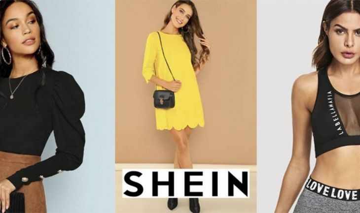 Modelos posando en la página web de Shein