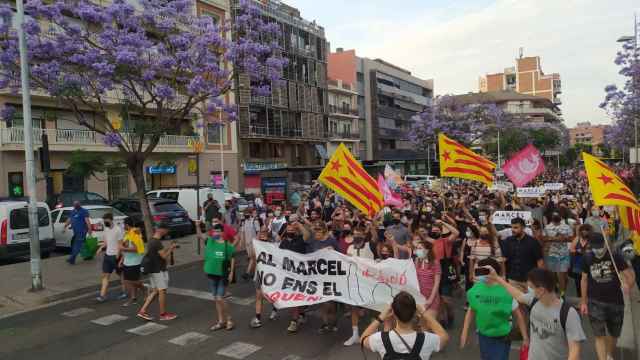 Manifestación en Badalona contra el encarcelamiento del independentista Marcel Vivet / TWITTER