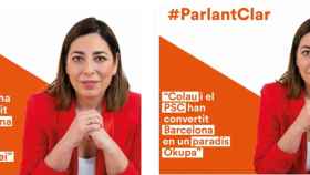 Dos carteles de la campaña de Ciutadans, que Colau quiere vetar, según el partido naranja / CIUTADANS