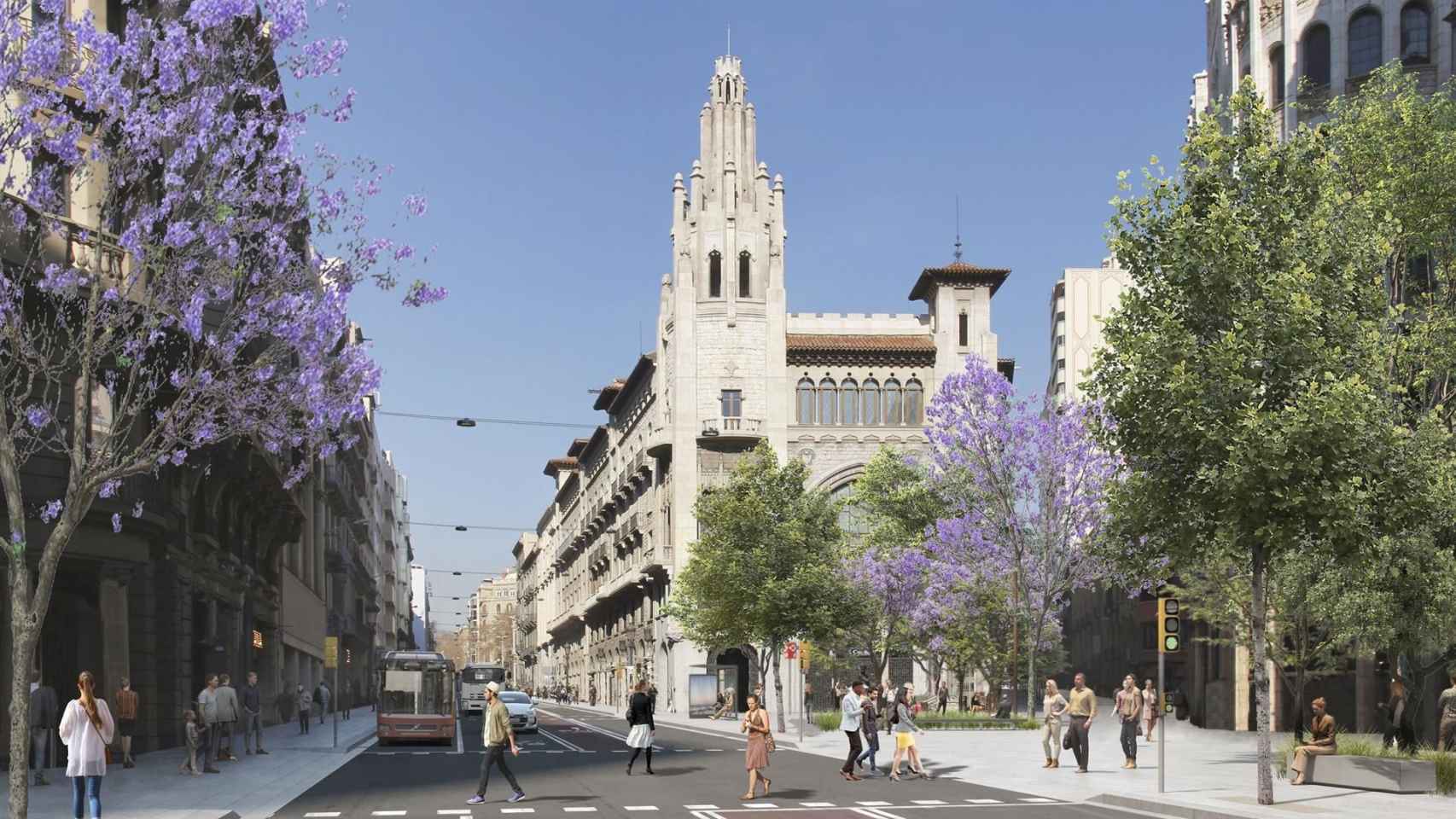 La propuesta de transformación de Via Laietana con el doble carril bici / AYUNTAMIENTO DE BARCELONA